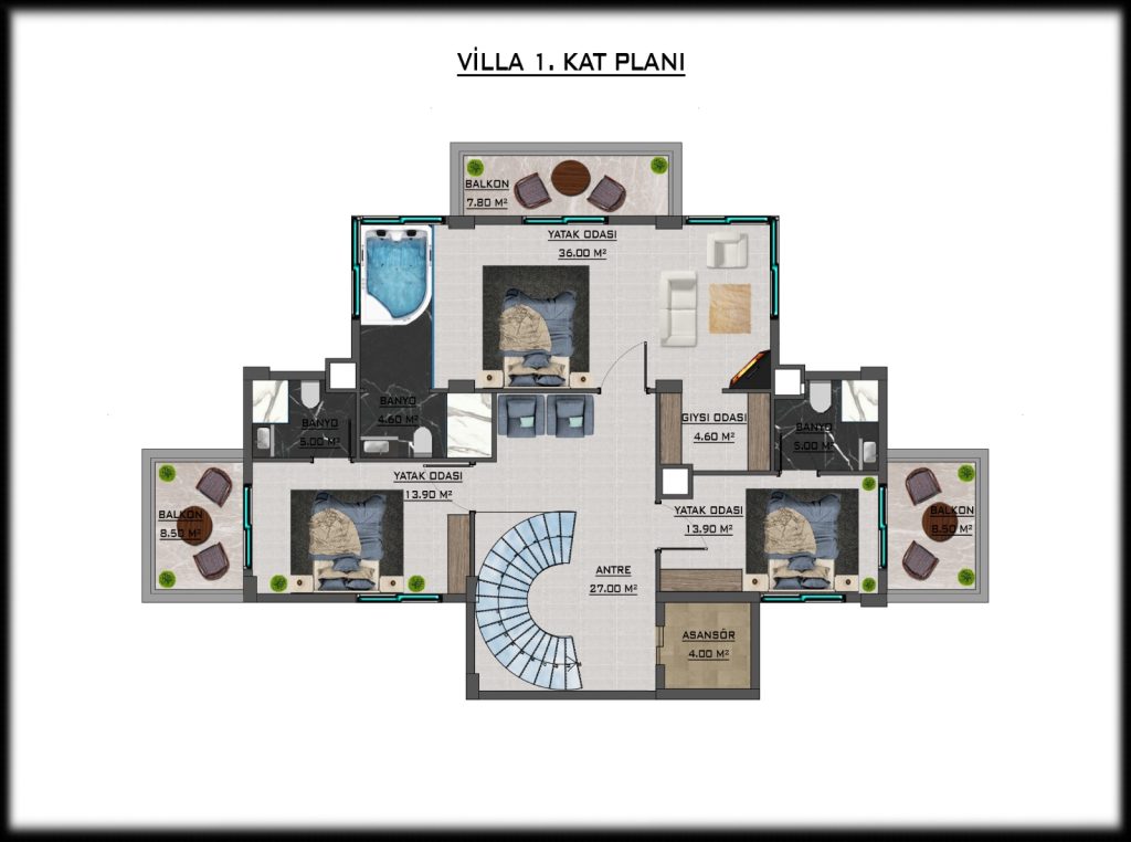 Вилла 5+1 в Каргыджаке площадью 450 м² с участком 610 м² - Фото 11