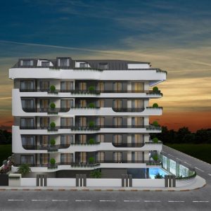 Прекрасные апартаменты непосредственно у моря в районе Махмутлар