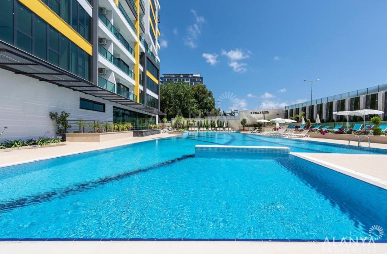 Квартира 1+1 в комплексе Konak Seaside Tower — первая береговая линия, вид на море - Фото 15