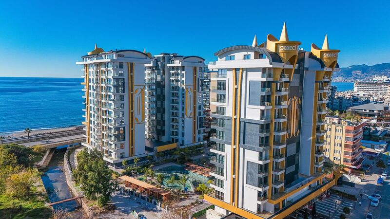 Апартаменты 2+1 с панорамным видом на море в комплексе Cebeci Tower, Махмутлар, Алания - Фото 4