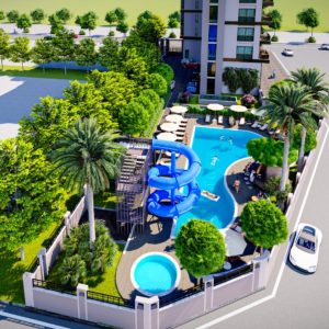 Недорогая квартира 2+1 в комплексе Ecology Corner в Махмутларе, Алания