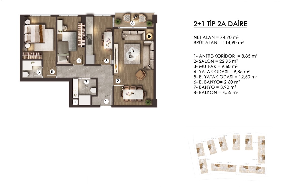 Квартира в Стамбуле в комплексе Alya Konutlari Merkezefendi в Зейтинбурну - Фото 7