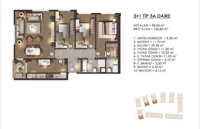 Квартира в Стамбуле в комплексе Alya Konutlari Merkezefendi в Зейтинбурну - Фото 12