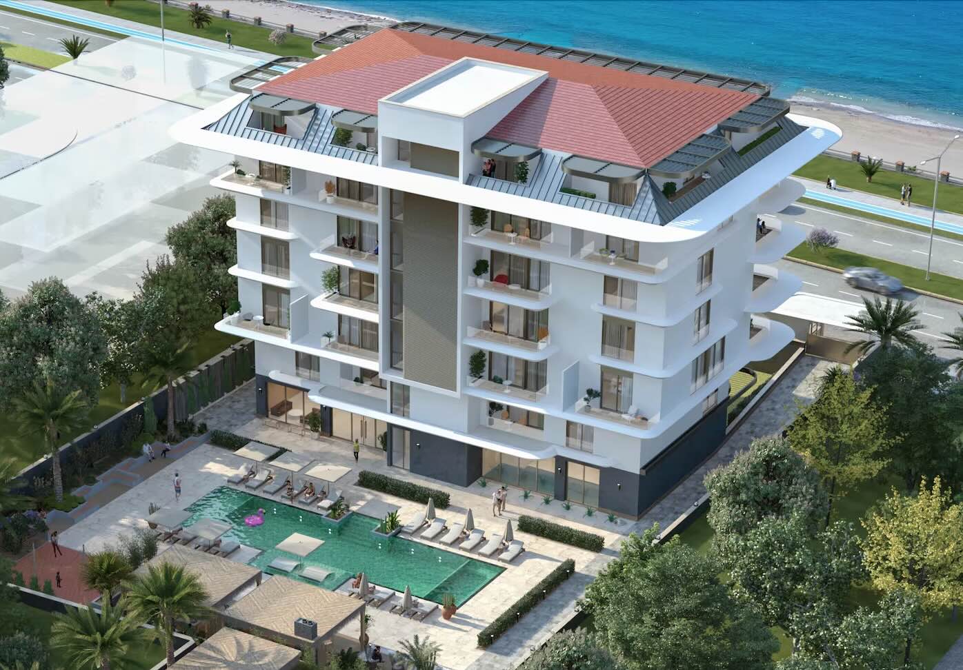 Недвижимость в Турции у моря 2+1 дуплекс на первой линии в комплексе Oxo Beach в Алании - Фото 2